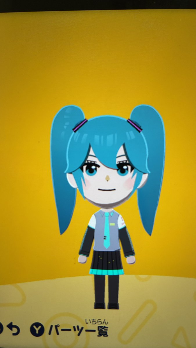 Tea_39s's tweet photo. さっそくトモコレで初音ミクコーデを作ってみました
絵心が無いなりに頑張って作りました

#トモコレ　#トモダチコレクション　#初音ミク https://t.co/YtAWJ3q1sZ