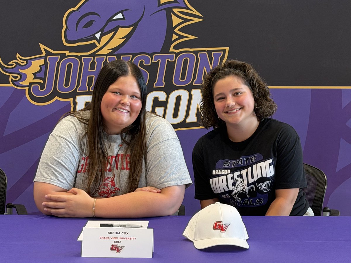 JCSD__Athletics's tweet photo. Congratulations to Sophia Cox on signing with Girls Golf at Grand View University! What an incredible achievement — we can’t wait to see you shine on the course next year. Go Dragons! 💜💛🐉⛳ https://t.co/iVXB0qxV8U