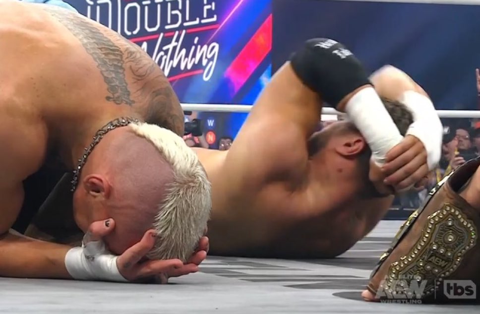 TruHeelSP3's tweet image. Darby Allin is your NEW #AEW World Champion in one of the riskiest &amp;amp; emotional moves that this company has done in a while.

Darby destroying MJF in 2 minutes &amp;amp; beating him w/the headlock takeover was a wonderful full circle moment.

Sting coming out &amp;amp; hugging Darby sold me on