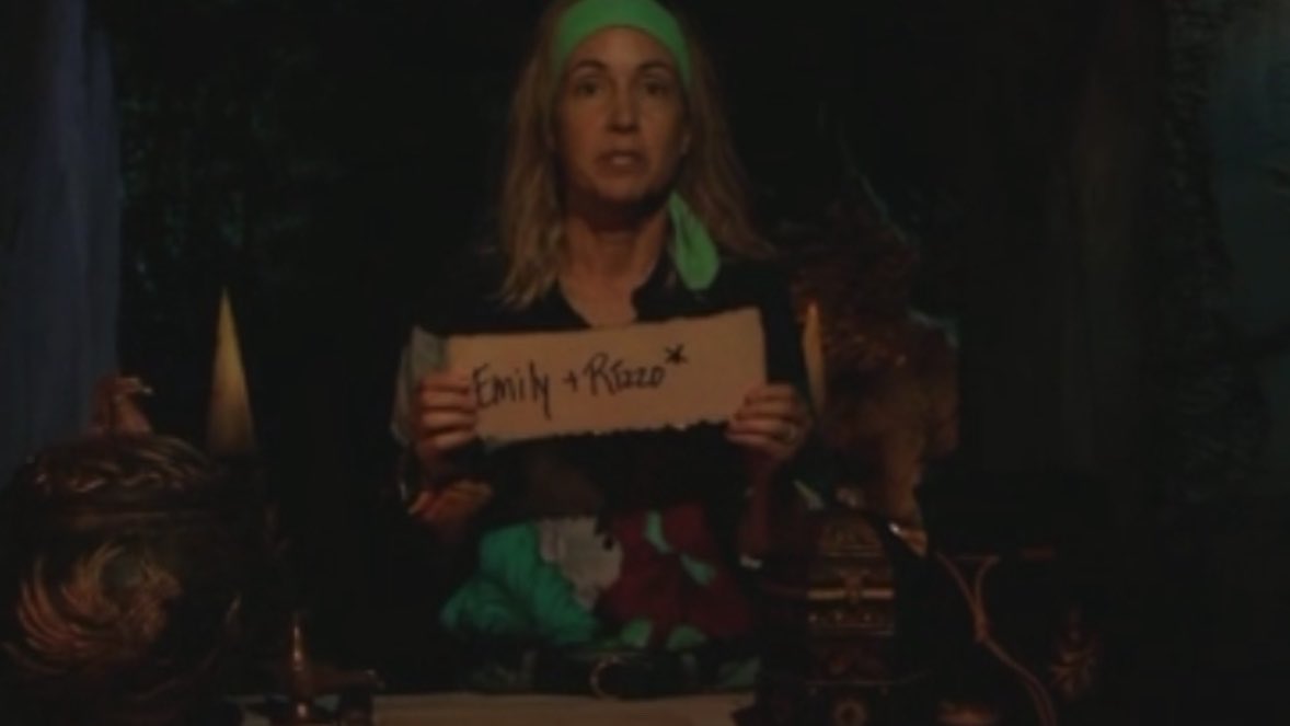 TheBigBroTea's tweet image. I guess no one told Chrissy no one is voting for Emily and Rizo #survivor50