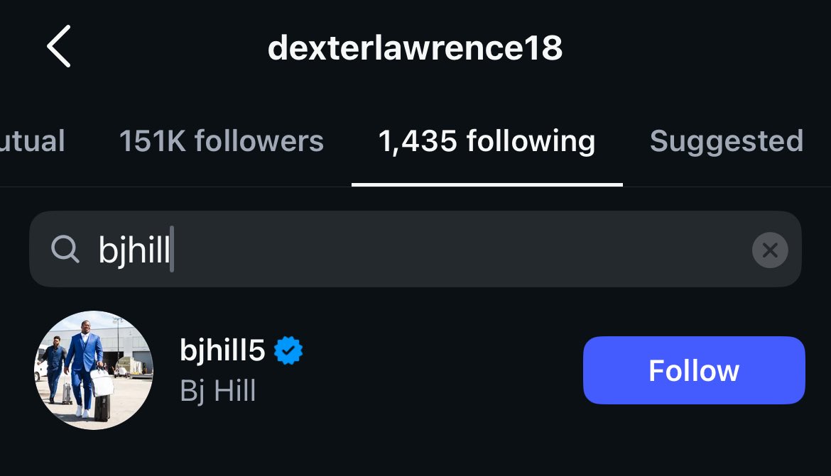 Churrrow's tweet image. BREAKING: #Giants DT Dexter Lawrence just FOLLOWED #Bengals DT BJ Hill.