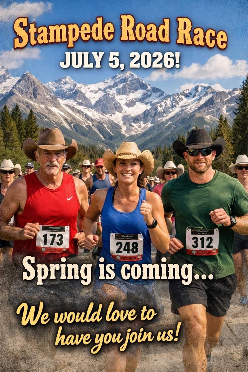 Come join us July 5, 2026 Centaur Subaru #StampedeRoadRace!  Sign up soon- 5km, 10km, Half Marathon, Kids Races.  And of course —  Pancake Breakfast after the race!

raceroster.com/events/2026/10…