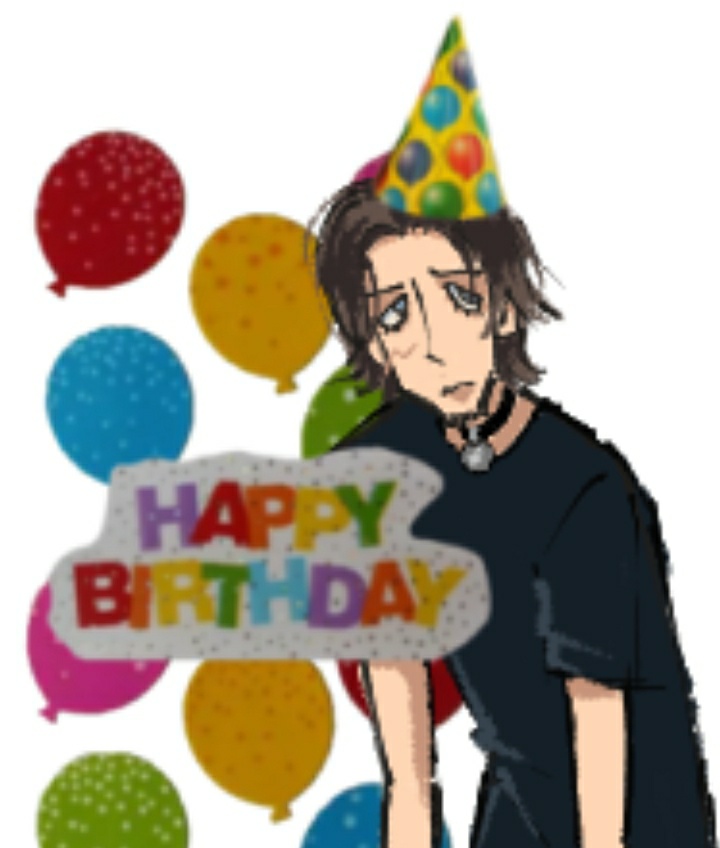 SMILE IT'S YOUR BIRTHDAY WHY AREN'T YOU SMILING HUH HUH DUMB MUTT