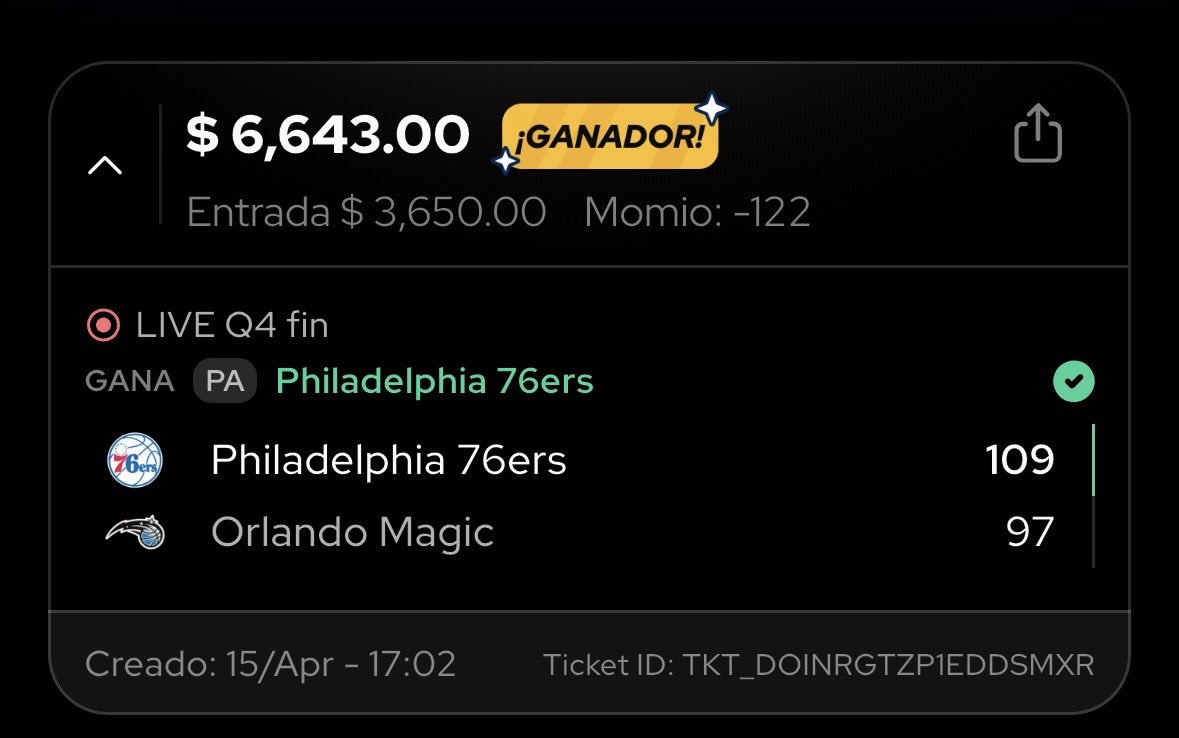 RevolverBets's tweet photo. Sixers ML

En el grupo premium estaremos jugando ML no todo será doble doble ni triple doble vamos a sumar mucho jugando derechas. 

La NBA es mía https://t.co/mUVWT6f33A