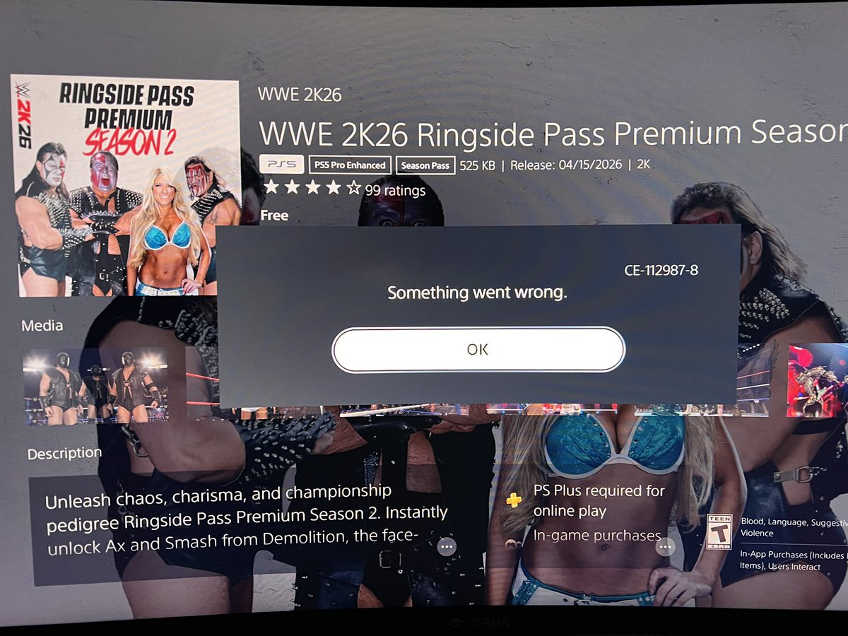 itslivemike's tweet photo. Would be cool if your game actually worked like it’s supposed to. @WWEgames #wwe2k26 https://t.co/l8ymSrCNeL