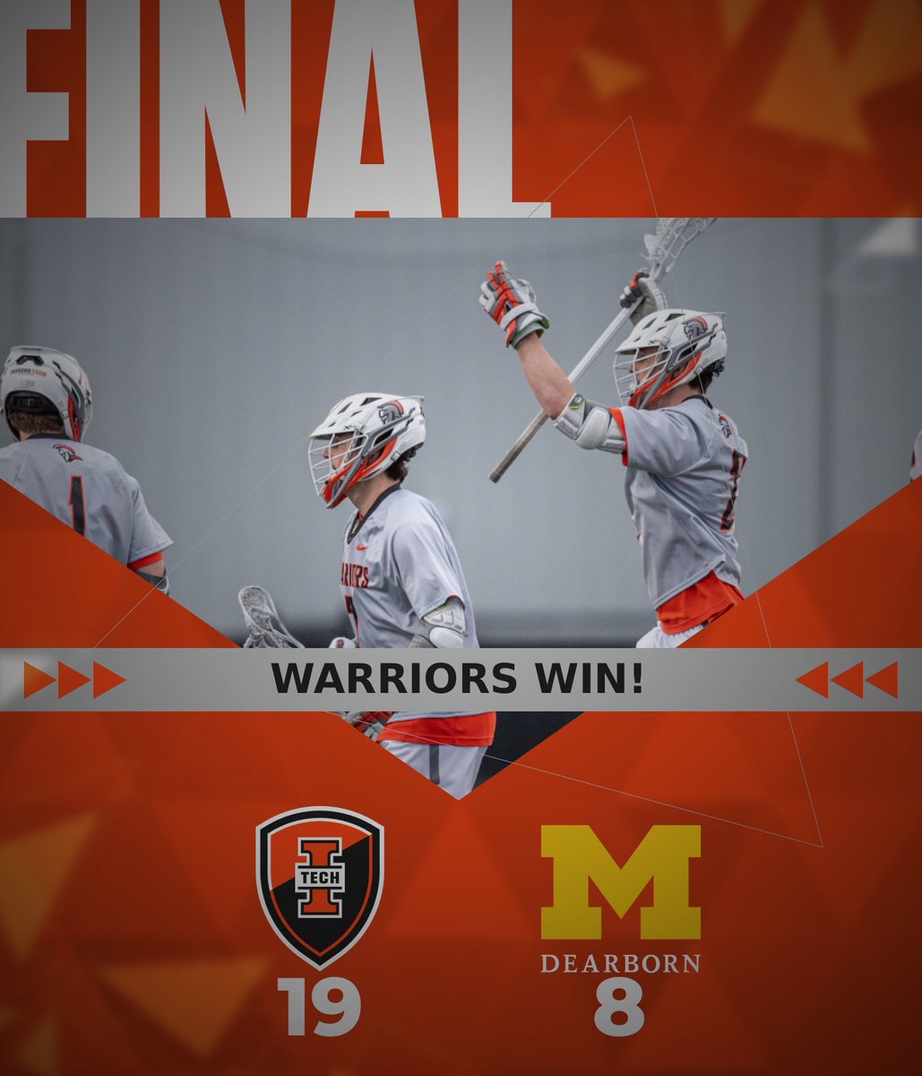 tech_lax's tweet image. Warriors Win!

We earned another conference win today at #RV University of Michigan-Dearborn! We’re back at home this Saturday evening for Senior Night vs #1 Madonna University!
#BOOM #GoWarriors #EarnIT