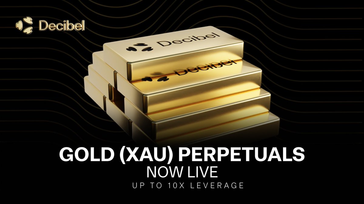 The world's oldest store of value, now on the world's fastest, fully onchain orderbook.

Gold (XAU) perpetuals are live on Decibel.

Available now with up to 10x leverage → app.decibel.trade