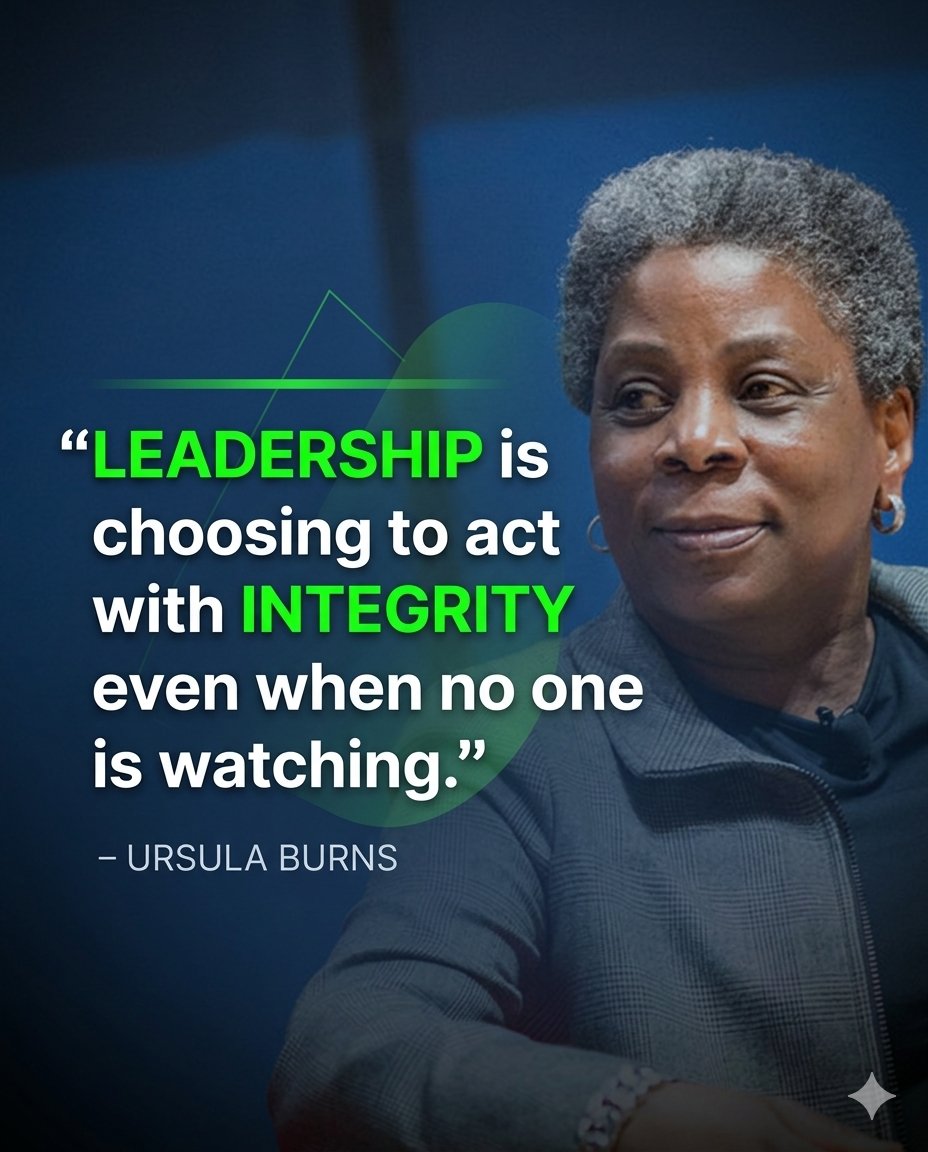 GladEDSolutions's tweet image. “Leadership is choosing to act with integrity even when no one is watching.”
– Ursula Burns.
.
#LeadershipQuotes #LeadershipMotivation #LeadWithPurpose #InspiringLeadership #LeadershipMindset #LeadByExample #MotivationalQuotes #LeadershipGrowth #DailyLeadership #LeadershipWisdom