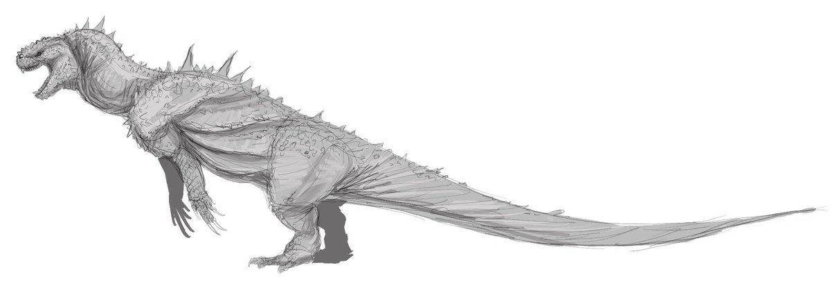 SirPennyPed's tweet image. Another sketch and I think it is close to what I want.
#ocart #kaiju
