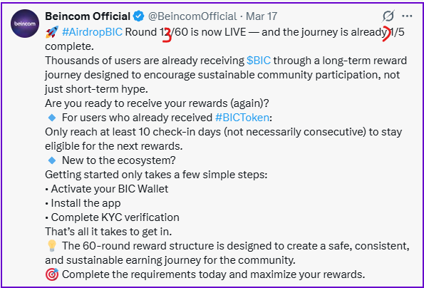 Airdrop $BIC 13/60 – Same rules, same game.
But there’s actually one thing different… and no, it’s not the round number. 😄
Drop your guess in the comments 👇
#AirdropBIC #BICToken #Beincom