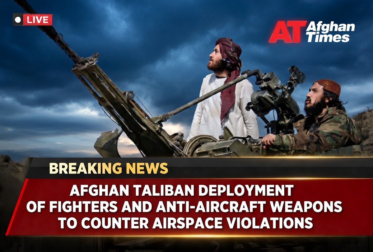 AfghanTimes7's tweet image. Afghan Taliban Deployment of Fighters and Anti-Aircraft Weapons to Counter Airspace Violations

According to local sources and confirming to Afghan Times, the Afghan Taliban have reportedly deployed multiple fighters and troops at several locations.

These deployments reportedly