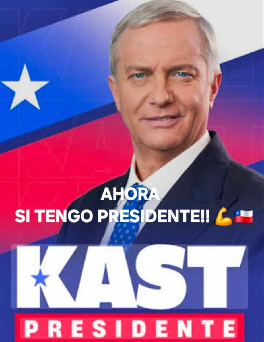 <a href="/PresidenteKast/">José Antonio Kast Rist</a> <a href="/elpaisonline1/">elpaisonline</a> Ese es mi Presidente 💪🏻🇨🇱🇨🇱🇨🇱. La mayoría de los chilenos  lo apoyamos. Vamos que se puede 💪🏻🇨🇱🇨🇱🇨🇱