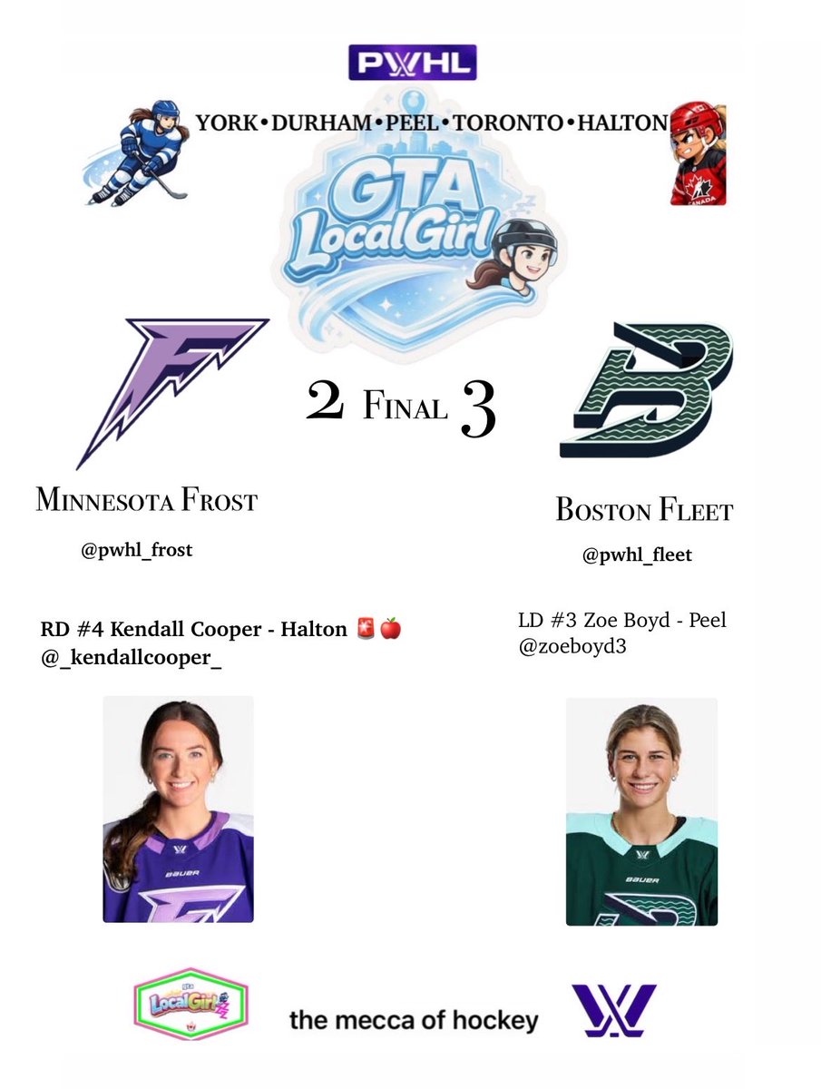 mecca_of_hockey's tweet image. 🏅Player of the Day🏅
Kendall Cooper - MIN
Halton Region
1 goal • 1 assist • +1 • 3 shots • 1 block  23:45 TOI

#GTA #LocalGirl💤 #Hockey #PWHL #MeccaofHockey

York•Durham•Peel•Toronto•Halton