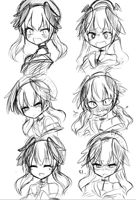 コハル漫画描こうとしてたときの表情練習も発掘したので再掲だ!! おめでとうコハルちゃん 