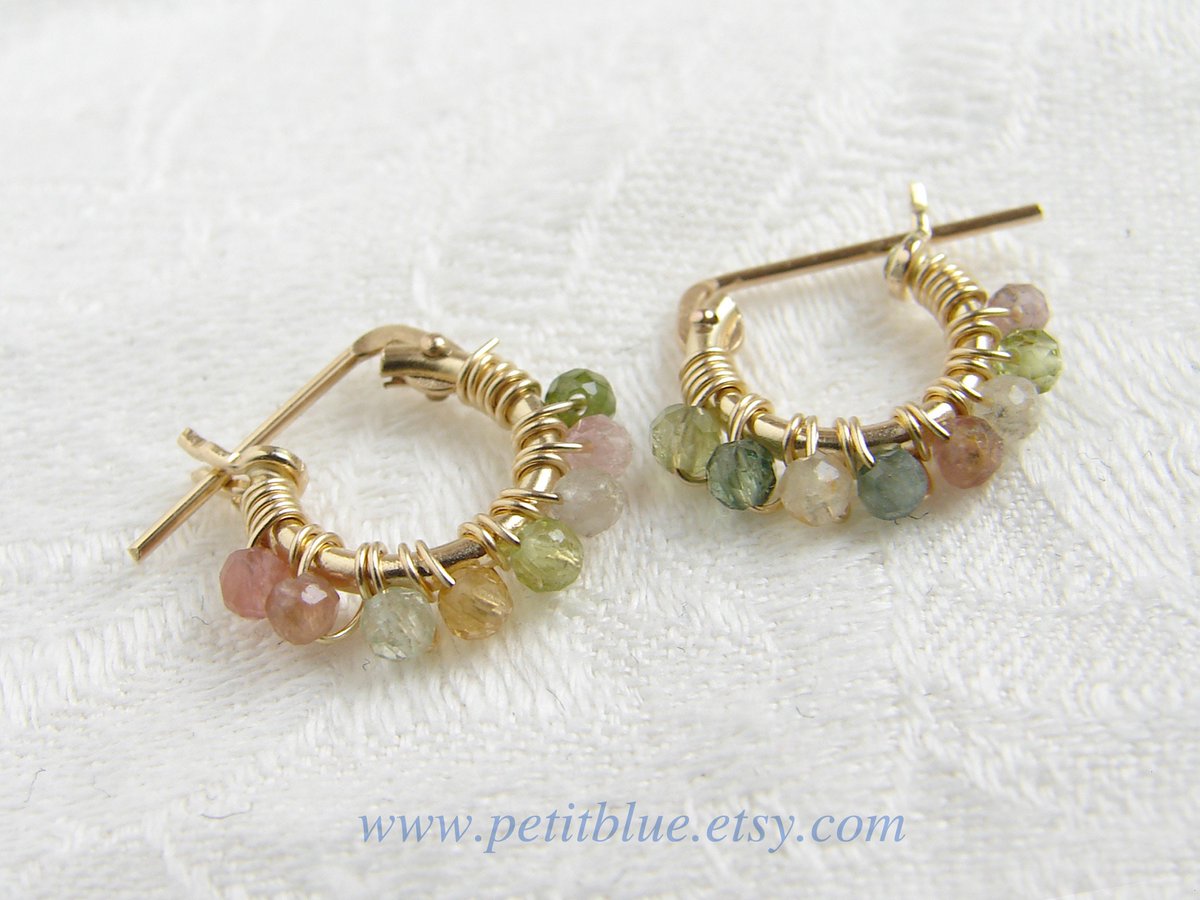 JewelryByMikako's tweet image. Tourmaline Earrings ~ Multi-Pastel Color Tourmaline ~ October Birthday Gift ~ 14K GF Hoop Earrings ~Small Wire Wrapped Hoop Earrings tuppu.net/a6a9087e  #GemstoneEarrings