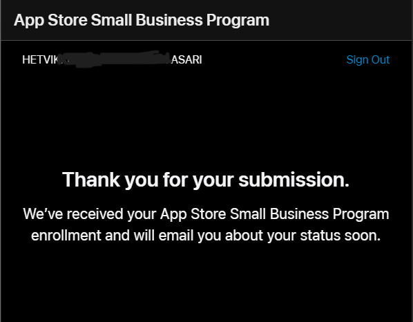 heard on x that after getting app store connect first thing u should do is apply for the small bussiness program so i did it. 

15% cut hopefully secured soon 🚀 acc is active, bank is live, now back to the code for apps. 90% there!! #buildinpublic #iosdev