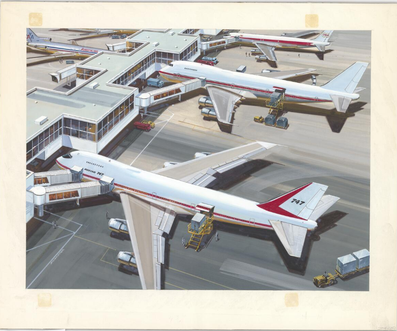 BoeingJapan's tweet photo. スケッチブックから空へ！ 🎨✈️

今週は「世界芸術の日（#WorldArtDay）」のお祝いとして、ボーイングの従業員（#TeamBoeing）によるアートをご紹介します。アーティスト、イラストレーター、デザイナーである彼らは、自らの創造的技能を駆使してアイデアを実現してきました。今もそれは続いており、ペンや鉛筆、筆が織りなす一本一本の線が推進力となって、私たちは航空の未来を切り拓く道を前進しています。

📸: Boeing Archives

各作品をウェブサイト（英語）でご覧ください。
https://t.co/dFrBXCwCVN
