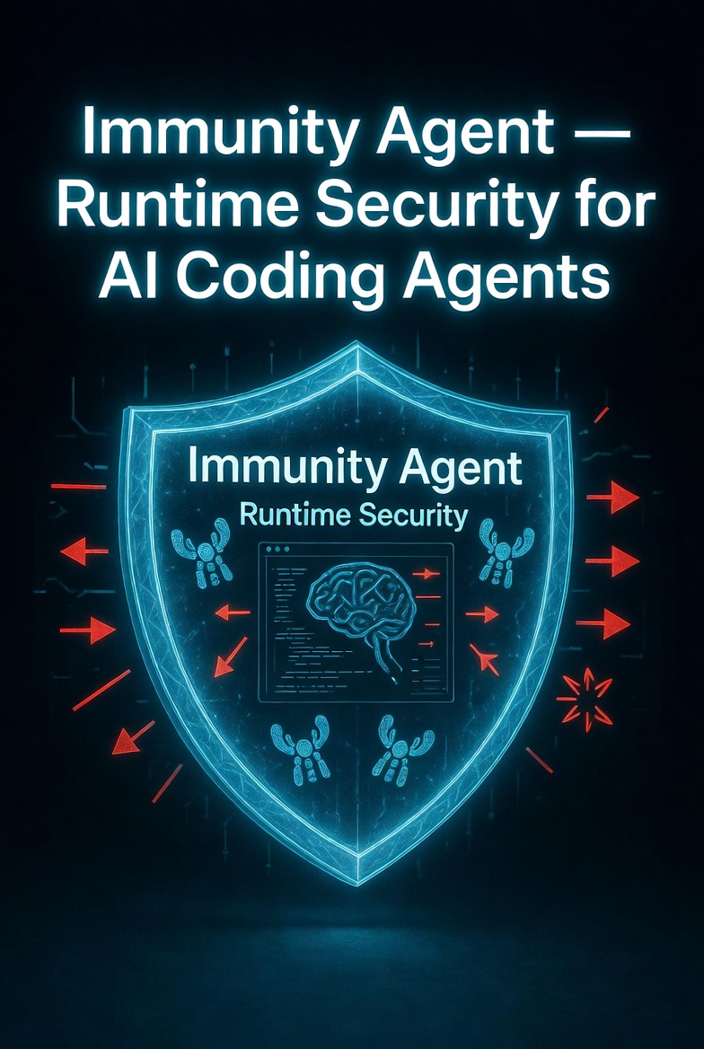 Most "AI security" tools are just SAST scanners with fresh paint.

Immunity Agent is different.

It hooks into Claude Code, OpenClaw, Cursor, and Hermes before they execute commands. 

Blocks dangerous actions at runtime. Keeps secrets out of model context.

58 stars on GitHub. 3