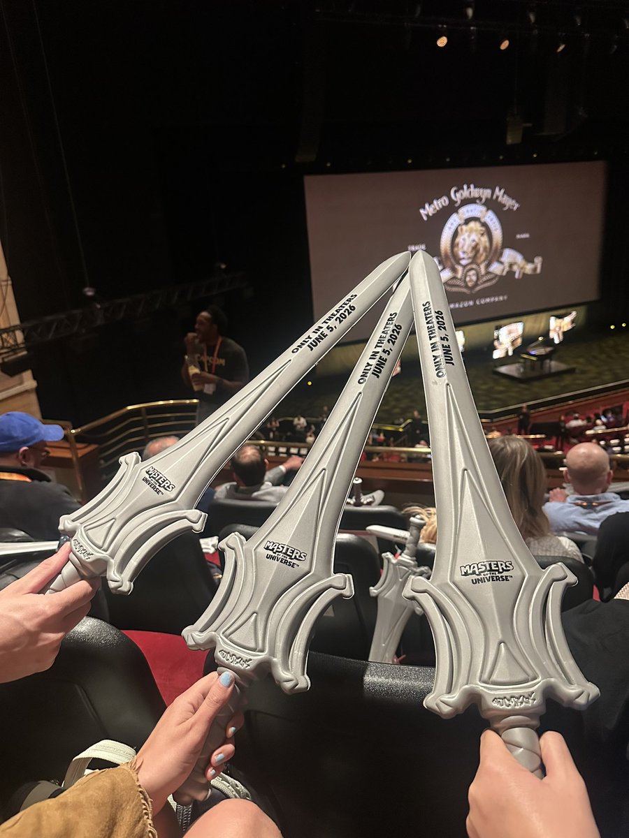Foam swords for MASTERS OF THE UNIVERSE at the Amazon MGM CinemaCon showcase ⚔️