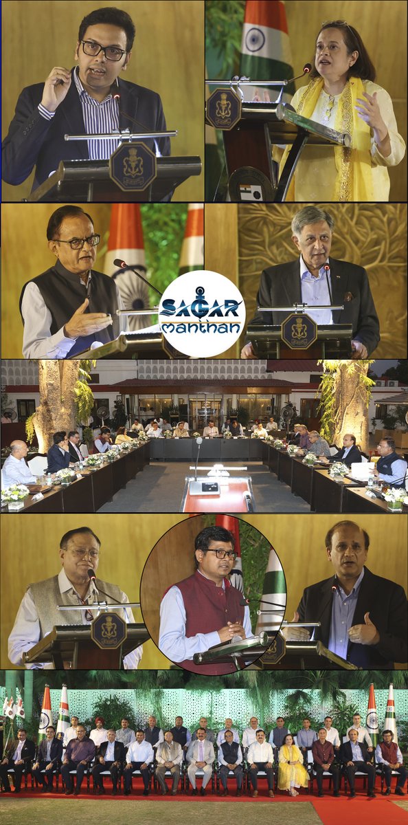 indiannavy's tweet photo. On the sidelines of the Commanders’ Conference, Adm Dinesh K Tripathi, #CNS hosted #SagarManthan 26/1 at the Navy House.

Aimed at moving From Intent to Capability, the dialogue brought the Navy’s top leadership together with distinguished leaders from the NITI Aayog, Services, Industry and the Innovation ecosystem to deliberate on Reforming Defence R&D and Capability Development through Greater Industry Participation. 

In an era defined by rapid technological diffusion and evolving geopolitics, discussions focused on:-

 - building an agile, inclusive innovation ecosystem leveraging startups, MSMEs, academia and industry to accelerate capability outcomes

 - widening the defence R&D base and strengthening Public-Private partnership models through reforms and imbibing best practices

The deliberations threw up thought-provoking perspectives and ideas for deepening industry participation, and strengthening a #futureready defence ecosystem.

A step towards translating intent into capability faster, smarter, and at scale

#SagarManthan2026 
#IndianNavy #Innovation #AatmanirbharBharat