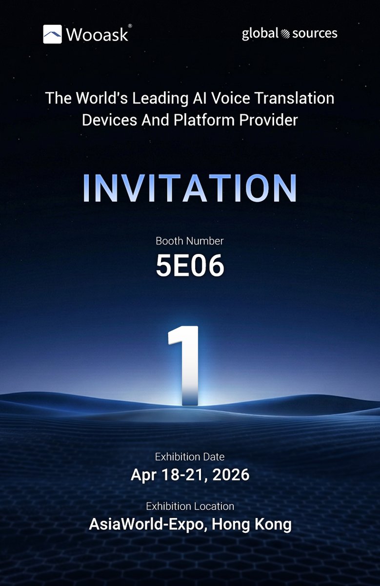 WooaskOfficial's tweet photo. Tomorrow’s the day.
See you at Booth 5E06 at Global Sources Hong Kong.

📍 AsiaWorld-Expo

#Wooask #GlobalSources #Countdown #ExpoReady https://t.co/9ECjsdu34P