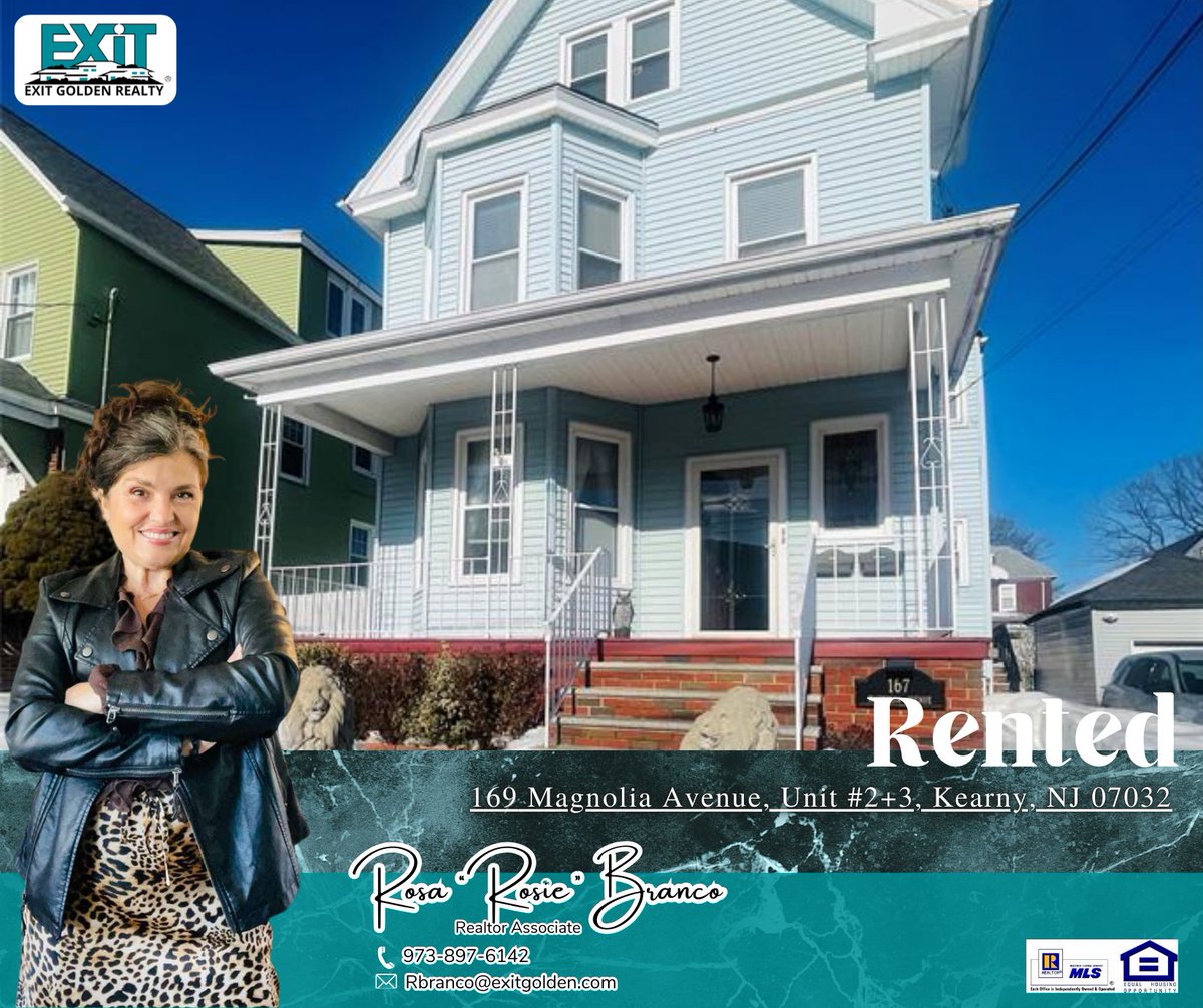 Congratulations to Rosa "Rosie" Branco and her clients❗.

Looking to rent your property out? Give us a call now!

🌟EXIT Golden Realty Group
🌐Exitgolden.com
📲Phone: 201-470-6536

#EXITGoldenRealtyGroup #rentalagent #njrealestate #dreamhome #njrealtor #njhomes #listing