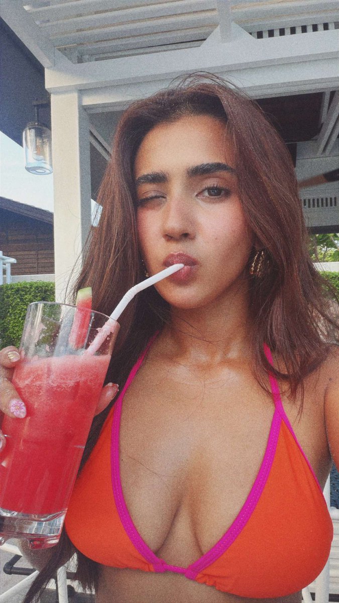 Roshni Walia with melon juice