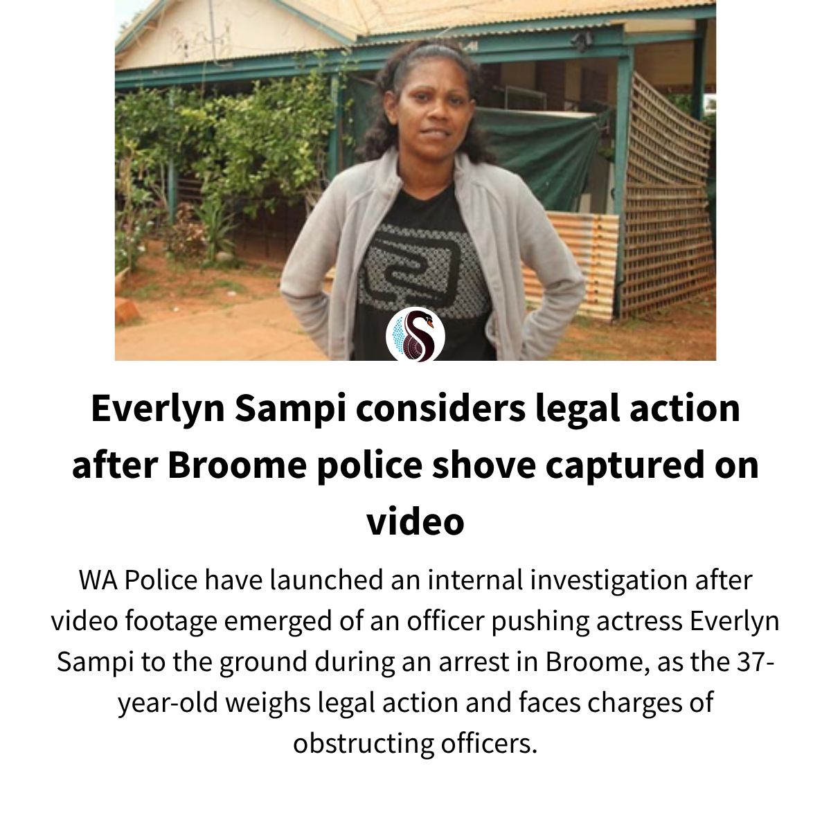 INews33's tweet image. WA Police have launched an internal investigation after video footage emerged of an officer pushing actress Everlyn Sampi to the ground during an arrest in Broome, as the 37-year-old weighs legal action and faces charges of obstructing officers.

#Aboriginal #Indigenous #news
