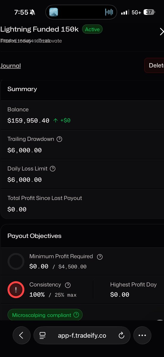 Received my Lightning Funded 150k payout from <a href="/Tradeify/">Tradeify</a>.

Thanks <a href="/AmasPFT/">Amas</a> for running the giveaways🫶🏼

Built a huge buffer on the account so will keep grinding it till live if I can.