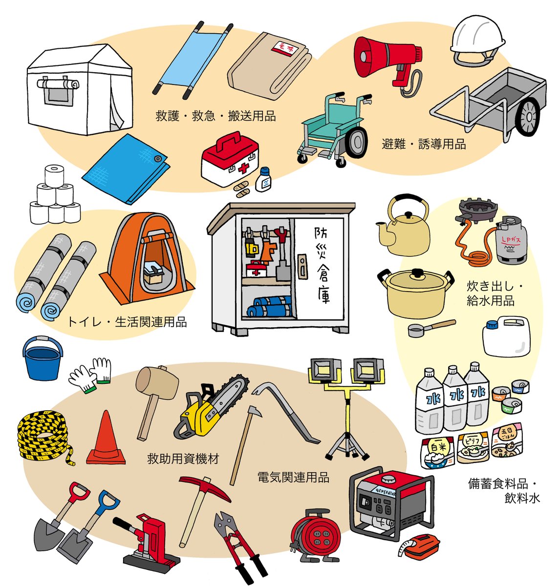 防災無料イラスト tweet media