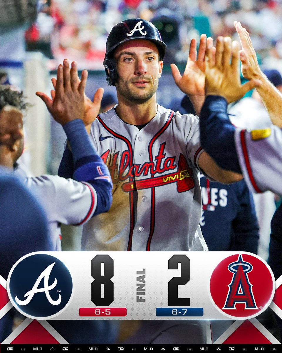 MLB's tweet image. The @Braves finish off their road trip with a series win in Anaheim!