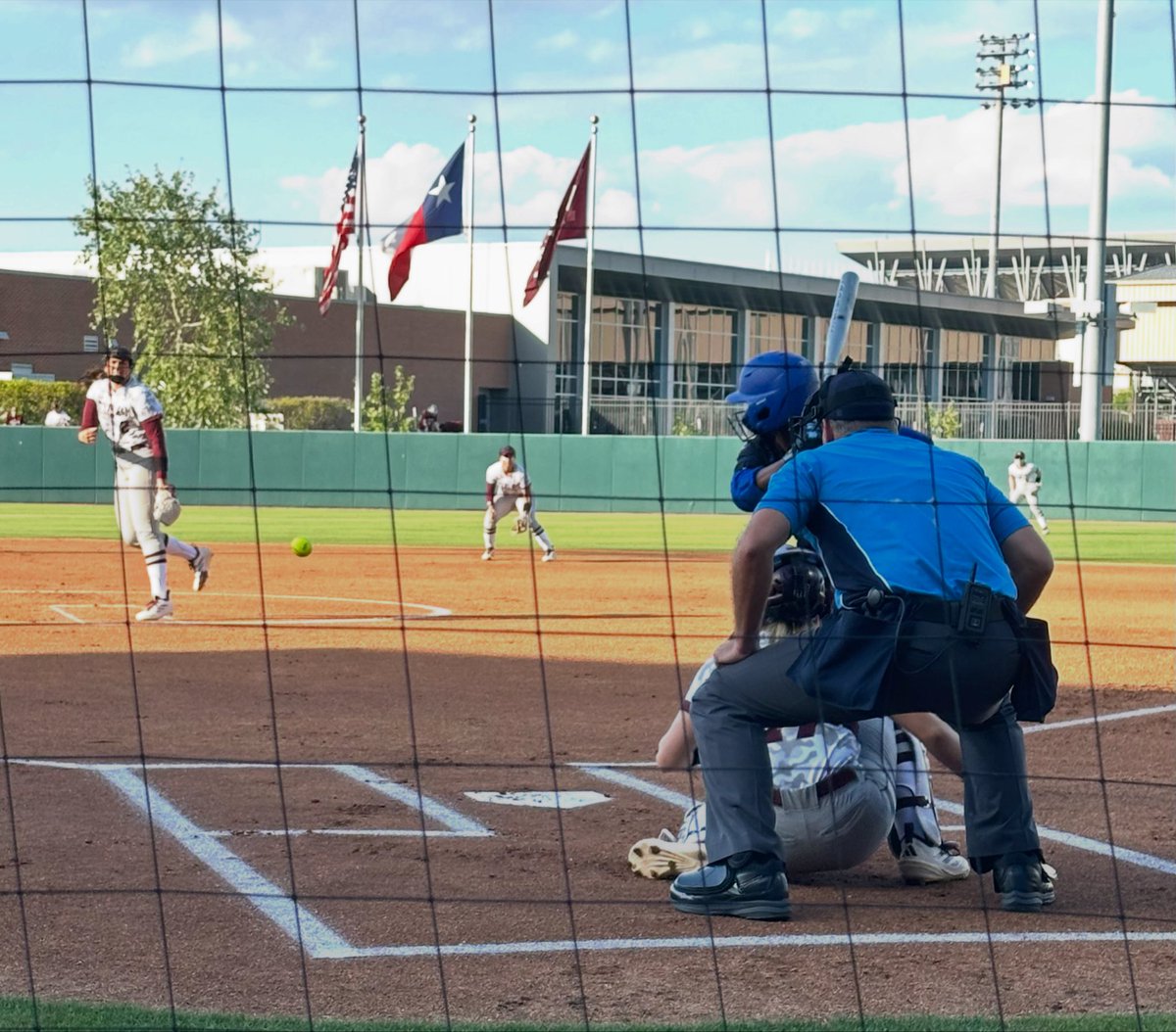 #FirstPitch mcneese state is in Aggieland to enjoy the hospitality of <a href="/aggiesoftball/">Texas A&M Softball</a> at Davis Diamond tonight! #BTHOmcneese #Whoop