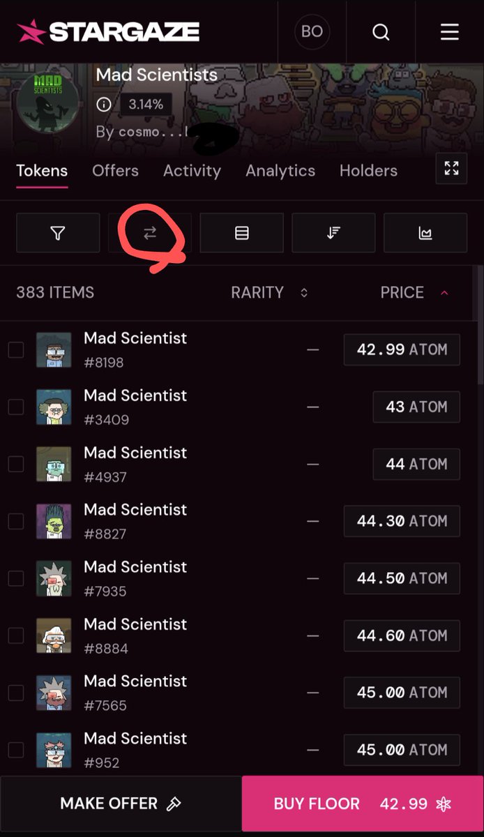 investor_boo's tweet image. もともとOsmosis上のNFTだった Mad Scientists がStargazeにブリッジできるようになりました。

持ってる方は引用元のリンク先で、画像のアイコンからブリッジできます👨‍🔬
#Cosmos