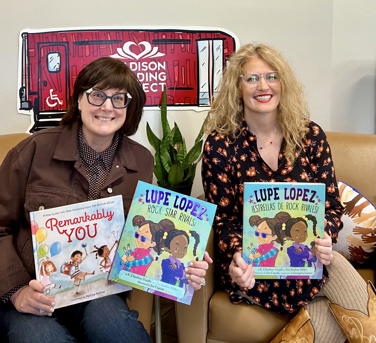 PatZMiller's tweet image. Got to visit Rowan Childs of the @MSNReadingProj today at their shiny new location. Brought copies of my latest books. She’ll get them to kids who need them! 

#literacy #booksforkids #kidlit #picturebooks