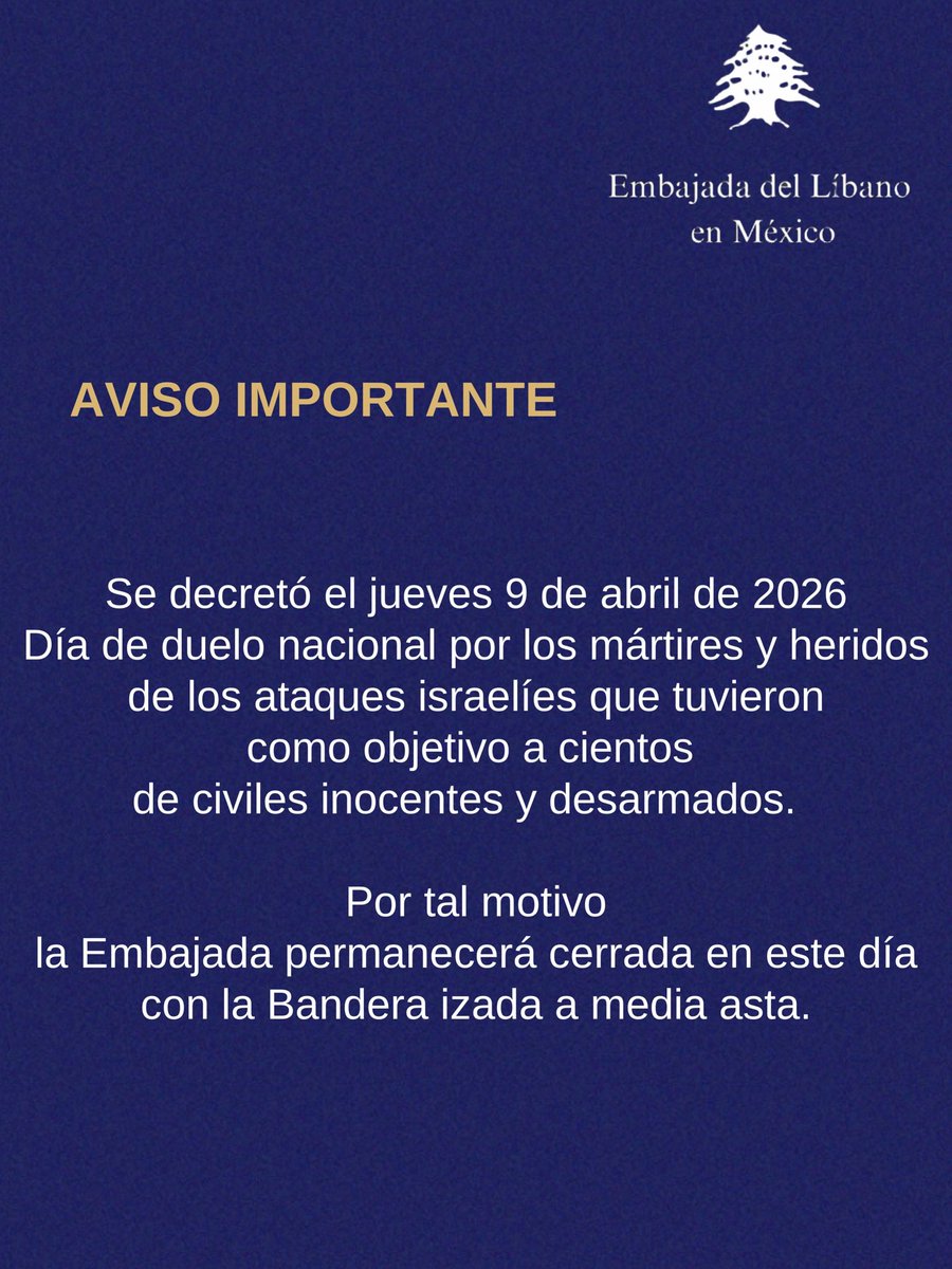Embajada del Líbano en Mexico tweet media