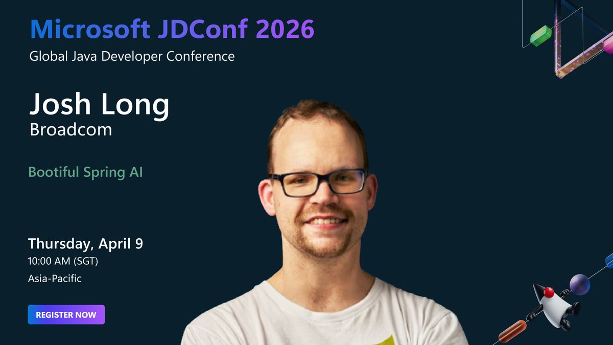 JavaAtMicrosoft's tweet image. Starting in 5 minutes: Bootiful Spring AI

With Josh Long (@starbuxman) from Broadcom

Spring AI is here — let’s make it beautiful! Don’t miss this opening keynote-style session.

Join now → jdconf.com

#JDConf #SpringAI #Java