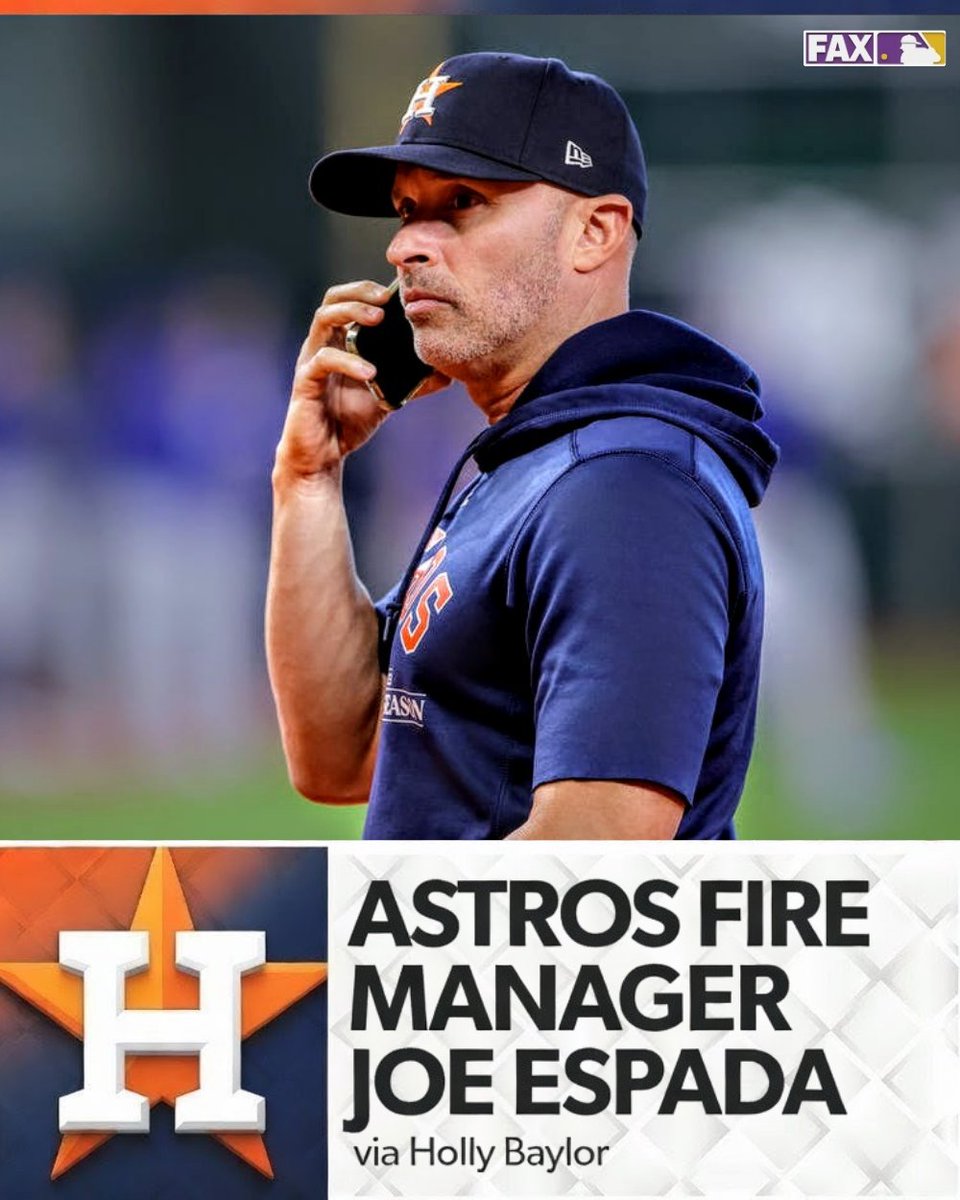 The Astros have fired manager Joe Espada, the team announced.