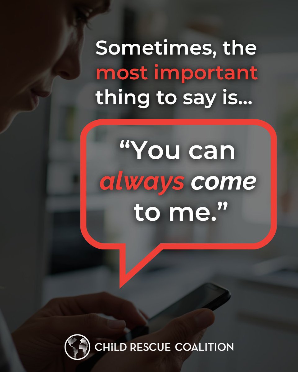 ChildRescueCo's tweet photo. 🚨PARENTS🚨 The most important thing you can say: “You can always come to me.” Text your child: “If anyone online threatens you or asks for photos, you will NOT be in trouble. Please come to me.”
Your words always matter.
#TextYourKidRightNow #StopSextortion #ProtectKidsOnline https://t.co/Cpi8t1bQMK