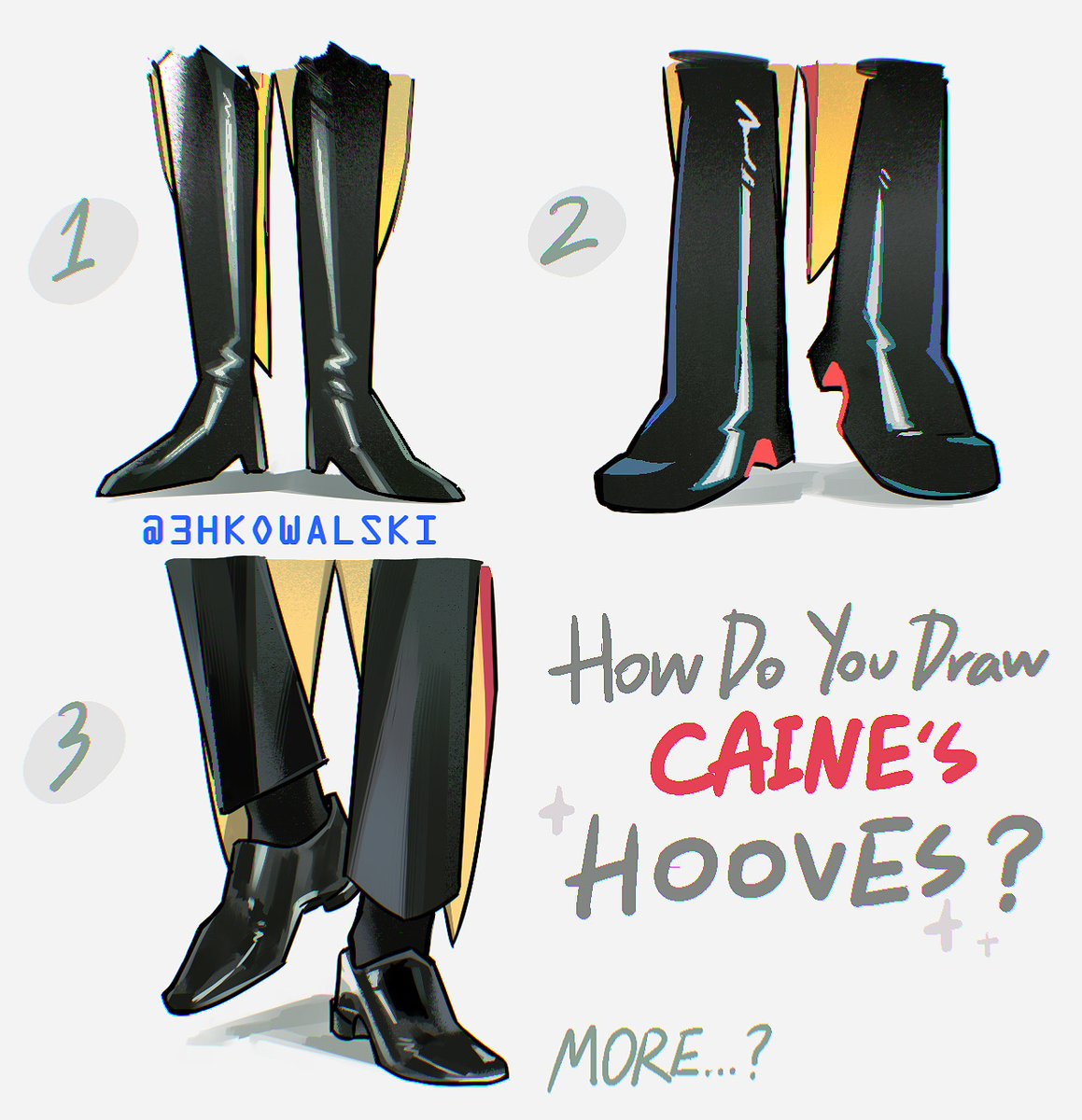 Caine artists... How do you draw his hooves👀?
#tadc #TheAmazingDigitalCircus #Caine 
I like all three varieties tbh💕tasty