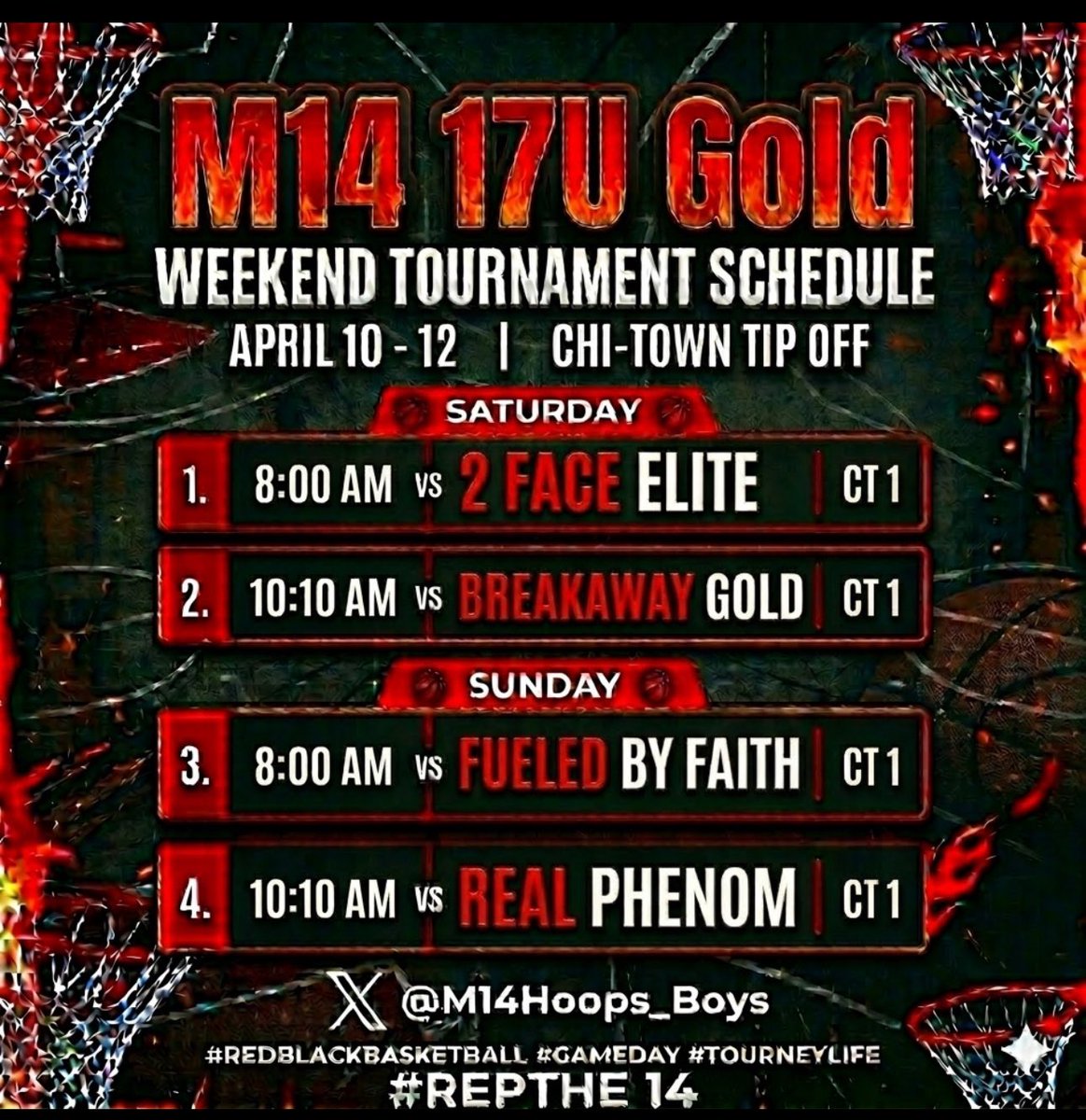 M14Hoops_Boys's tweet photo. ✅ Schedule Alert ✅
📍Wintrust Sports Complex
📸 Prep Hoops Chi Town Tip Off
@scottybscout 
@ILHoopProspects 
@chilandprephoop 
@ILLHoopsScoops https://t.co/Awlp1Y1Sjb