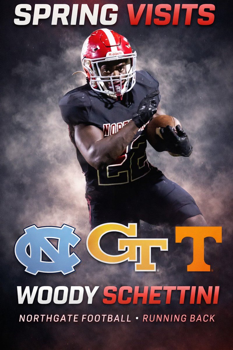 ProfessorWoody's tweet photo. On the road for 2 more spring practice visits to @Vol_Football and @UNCFootball. Thanks to @najehwilk for the graphic. @coach2250 @CoachLonas @CoachChaseSmith @ATLFOOTBALL3 @Coach_Ogletree @NGVikingsFB @ngfbrecruits @baconnetworkllc https://t.co/5AXp3DJhtn