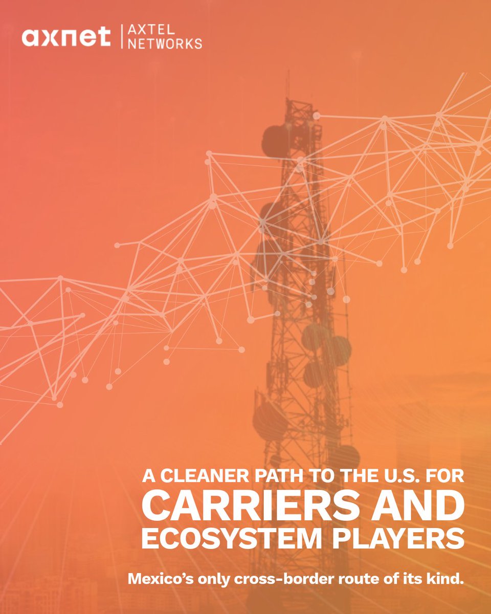 AxtelNetworks's tweet photo. Wholesale connectivity is changing, with operational simplicity as a key differentiator. Axnet offers unique cross-border infrastructure, enhancing connectivity and ecosystem scale. 

Discover more: https://t.co/YHBrD9uef9 

#Axnet #Connectivity #CrossBorder https://t.co/nSzFkdAOlx