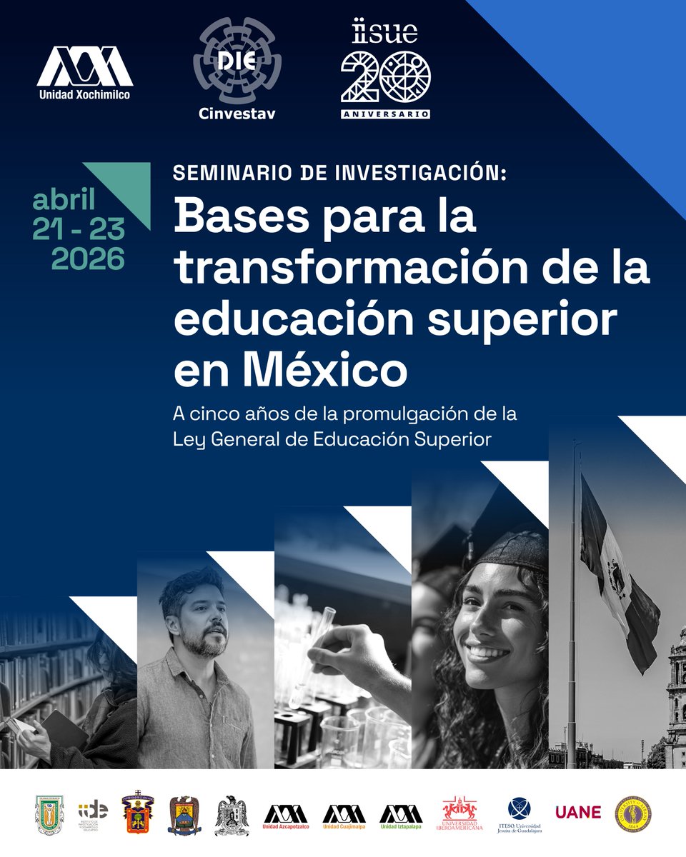 uamxoficial's tweet photo. 🐾 ¿Cómo ha evolucionado la educación superior en México? Descúbrelo en este Seminario de Investigación. 🎓
📅 21–23 abril 📍 UAM X / Cinvestav / IISUE https://t.co/rhPsbpJkEN