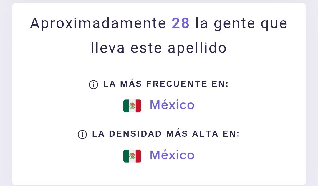 MexicoTrafico's tweet photo. @heraldodemexico Mi apellido solo lo tienen 28 personas en el mundo y solo 17 en México, así que la información es incorrecta por lo que este apellido es más raro que el de su artículo de 37 personas. https://t.co/MIemD7AVHi