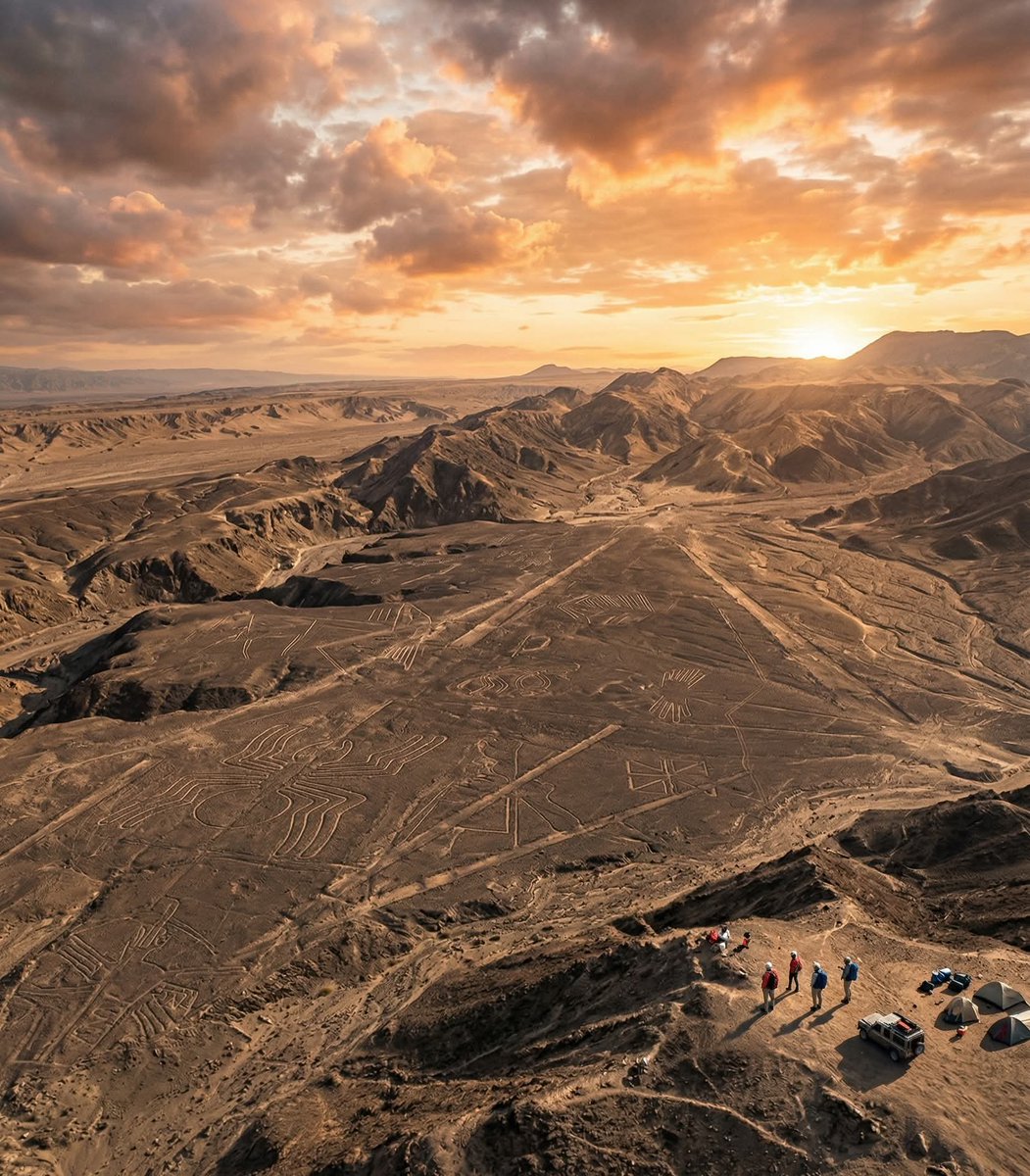 EDICIONESREGION's tweet photo. Las misteriosas líneas de Palpa en Perú:
Un enigma aún más antiguo que Nazca.

Cuando se habla de geoglifos en Perú, casi todos piensan de inmediato en las famosas líneas de Nazca… pero muy pocos saben que existe otro misterio igual de fascinante, e incluso más antiguo:
Las desconcertantes líneas de Palpa.

Ubicadas también en la región de Ica, estas enormes figuras trazadas sobre la tierra han sorprendido a arqueólogos e investigadores durante décadas.

Los estudios revelan que las líneas de Palpa fueron creadas antes que las de Nazca, y que probablemente pertenecen a la antigua cultura Paracas, una civilización andina que habitó esta zona entre los años 800 y 100 a. C.

Eso significa que, mucho antes de que Nazca dejara su huella en el desierto, ya existía un pueblo capaz de diseñar gigantescos grabados visibles a gran escala, con una precisión que hasta hoy sigue despertando preguntas.

Al igual que las líneas de Nazca, los geoglifos de Palpa son considerados uno de los mayores enigmas de la arqueología por su tamaño, su cantidad, su continuidad y el misterio que envuelve su verdadero propósito.

¿Cómo lograron crearlos?
¿Por qué los hicieron?
¿Y para quién estaban destinados? 

Muchos científicos creen que estas figuras pudieron tener funciones rituales, astronómicas o ceremoniales, conectadas con la observación del cielo, los ciclos naturales y las creencias sagradas de aquella época.

Lo más impresionante es pensar que estas marcas han resistido el paso de los siglos, permaneciendo en silencio sobre la tierra peruana como si todavía custodiaran un mensaje que la humanidad no ha logrado descifrar por completo.

Palpa no solo guarda historia… guarda un misterio milenario que aún desafía la lógica moderna.
Y quizá eso es lo que vuelve a Perú un territorio tan asombroso: cuanto más se descubre, más enigmas aparecen.

Gran Misterio Historias