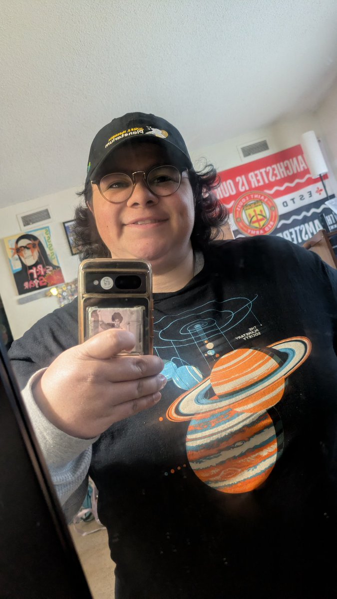 Rineemilly's tweet photo. Today's outfit is brought to you by James S. McDonnell Planetarium and the @exploreplanets cause space is cool https://t.co/pgQCVB71ey