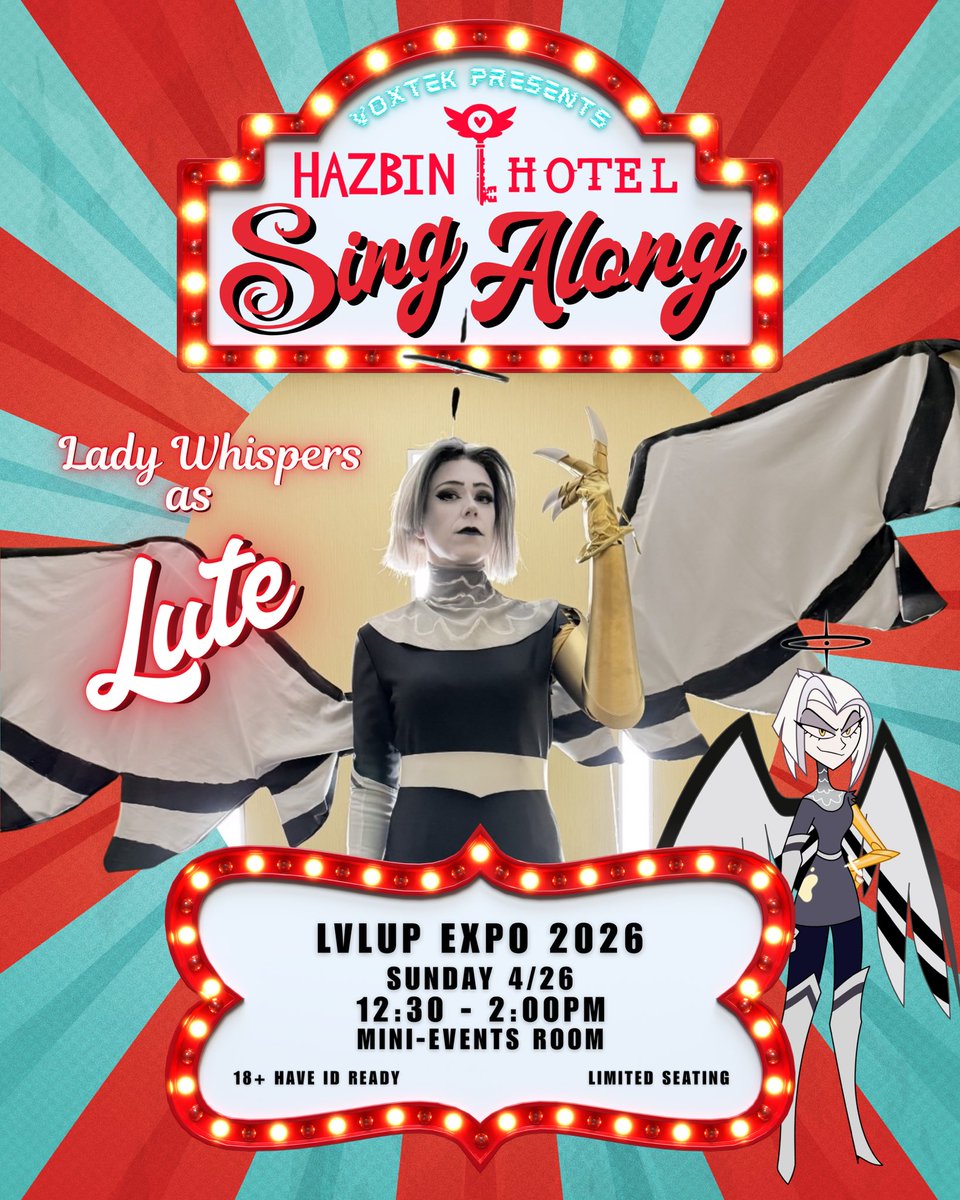 Storm’s coming and Gravity will fall, ur Lute here for the panel of Hazbin Hotel Sing Along for Lvl Up Expo! Join us with Heaven and Hell characters at a sing along!! Must be 18+
#hazbinhotel #lvlupexpo #lvlup #lasvegas #lute #singalong
