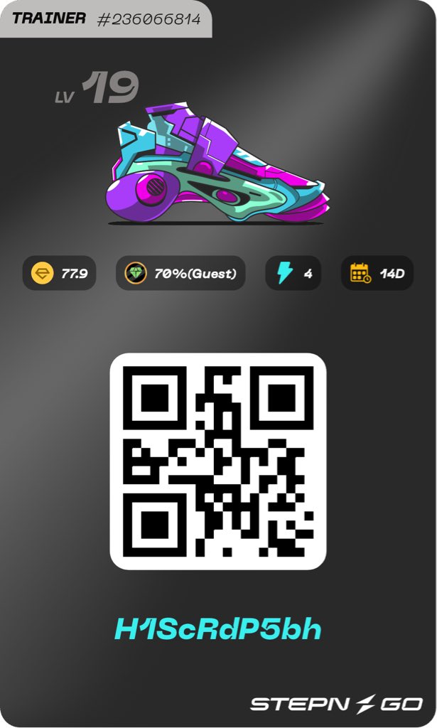 poka81211's tweet image. STEPN GOゲスト募集します。
よろしくお願いします🙇‍♂️

種類：Trainer
LV.19
エナ数:4エナ
期間:2週間
ゲスト報酬:７０％！！

ちゃんと歩いていただける方だけでお願いします🙇‍♂️

追加だけして歩かない方が多いので本当にお願いいたします💦

 #stepn #stepngo #ゲスト #ステップン  #ggt