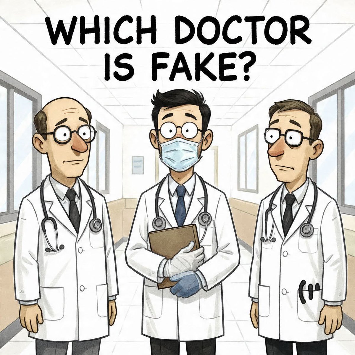 elaina0__'s tweet photo. Which doctor is fake.? https://t.co/HRG4WPcD0j
