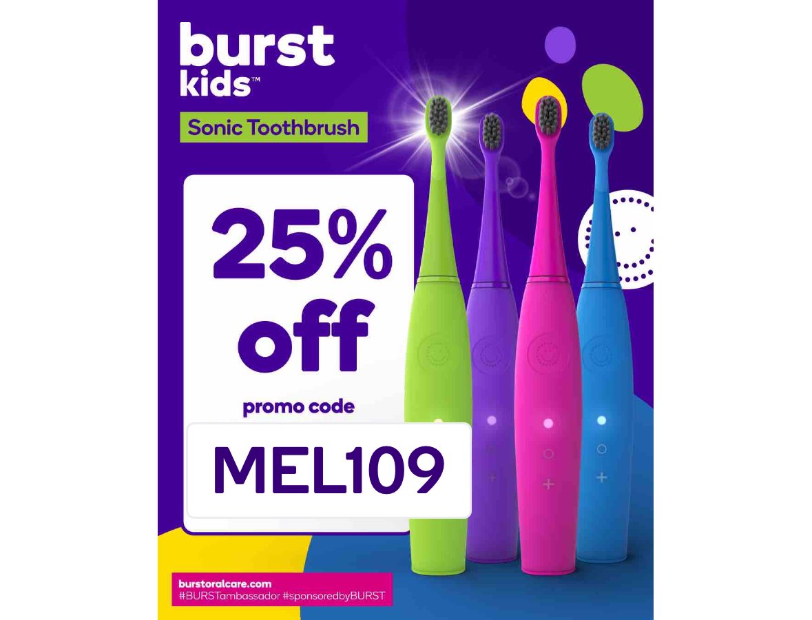 BURSTkids Sonic Toothbrush is designed for little smiles with 31,000 sonic vibrations per minute, soft tapered bristles:built-in timer to encourage healthy brushing habits.Keep it fun and effective!Use MEL109 for 25% off! #BURSTambassador #sponsoredbyburst
burstoralcare.com/products/kids-…